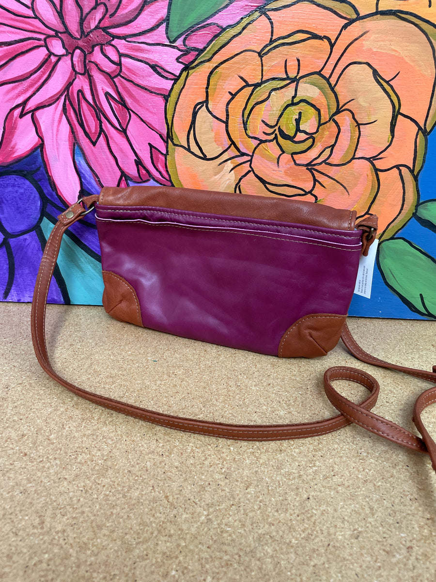 Alicia- Preloved Maroon and Brown Leather