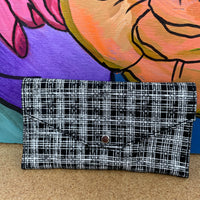Tracey Wallet - Black Plaid Leather